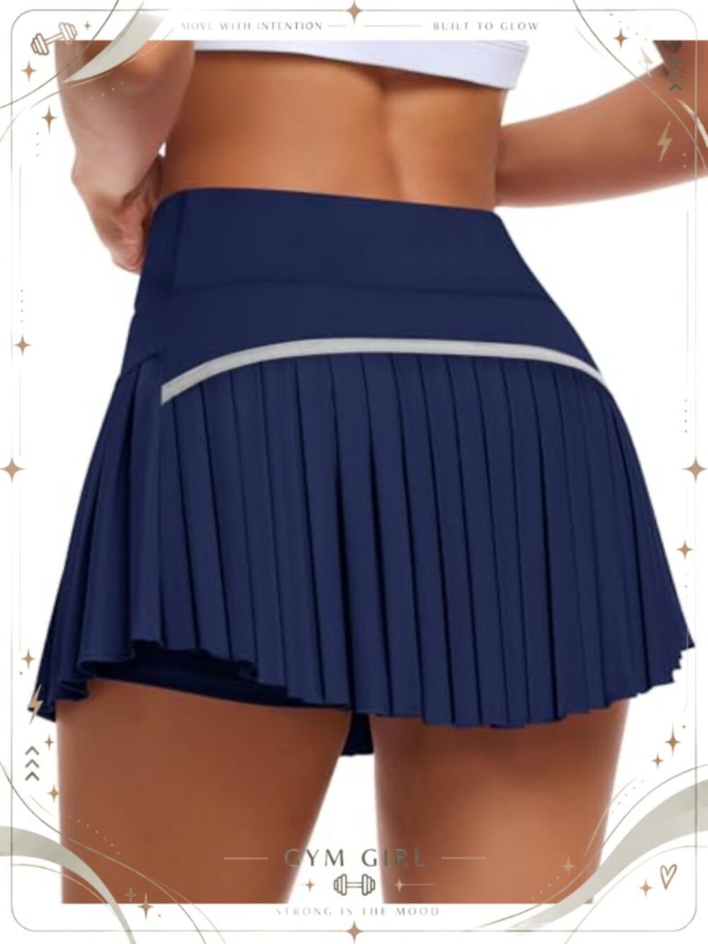 Pleated Tennis Skort with Built-in Shorts High Waist Golf Skirt Athletic Skirt
